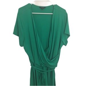 Land’s End Asymmetrical Front Crossed Green Dress